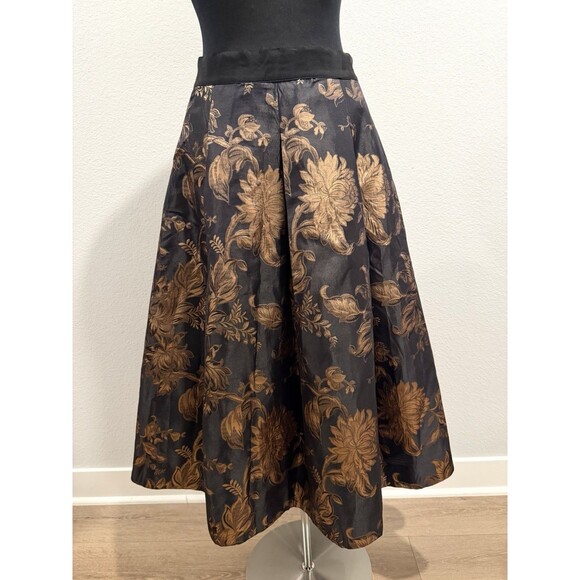 WHBM Women Fancy Metallic Jacquard Full Midi Skirt in Size 14 NEW NWT MSRP $160 - Picture 4 of 10